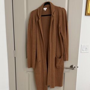 J Crew Cozy Brown Open-Front Sweater Size Large
